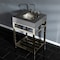 Fauceture KVSP2522A6 25" Stainless Steel Sink W/ Steel Console Sink Base, Nickel KVSP2522A6 - alternate 2